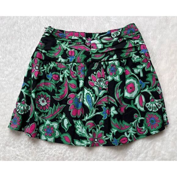 NWT Zara Multicolored Floral Print Linen Blend High Waisted A-Line Mini Skirt - Picture 12 of 15